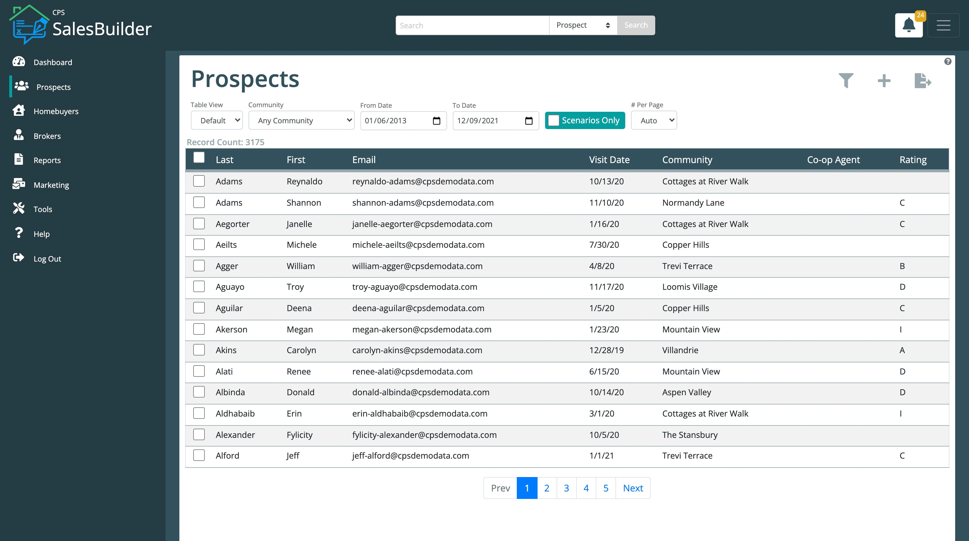 screenshot of SalesBuilder CRM